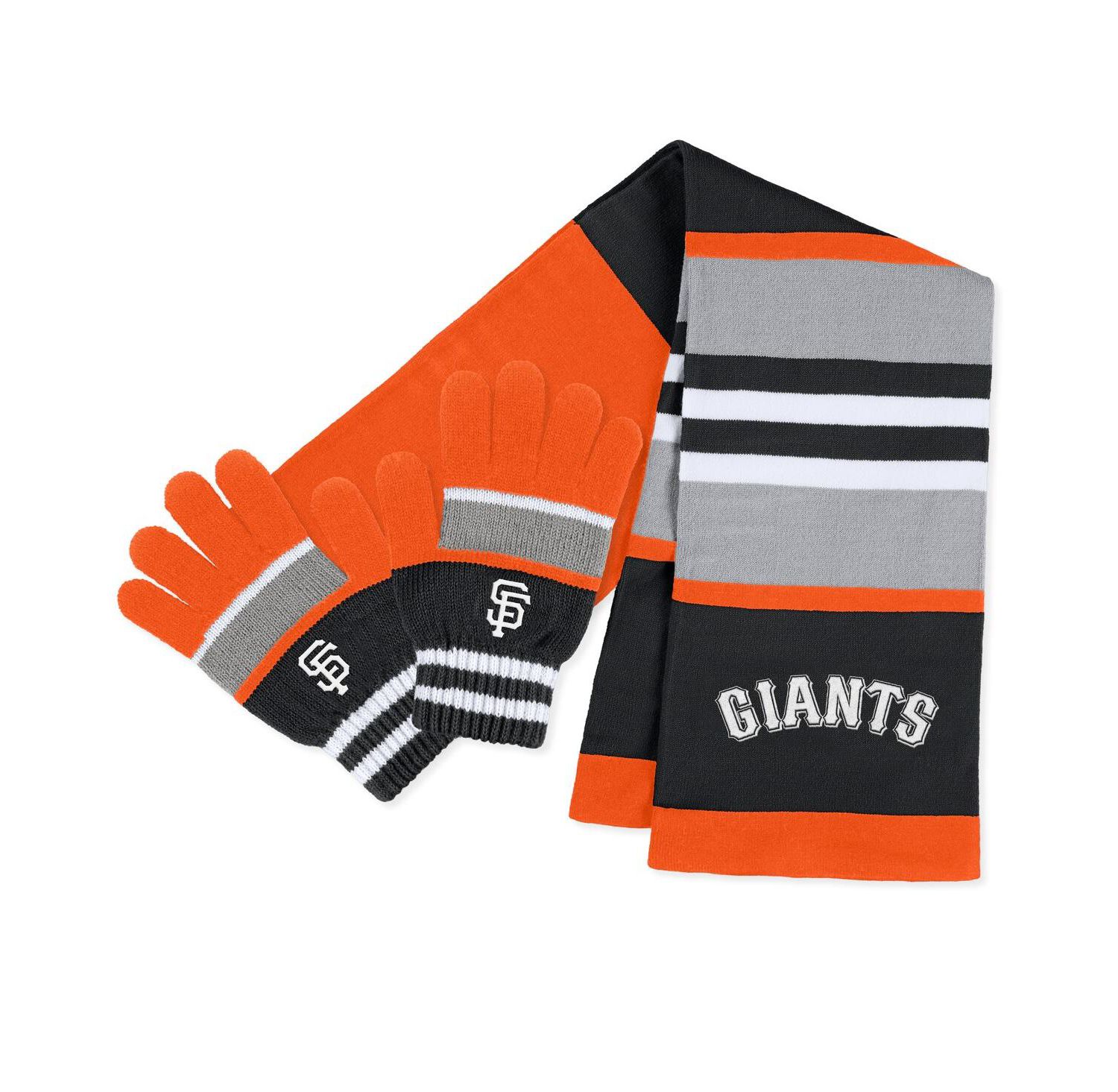 Women's San Francisco Giants Stripe Glove and Scarf Set