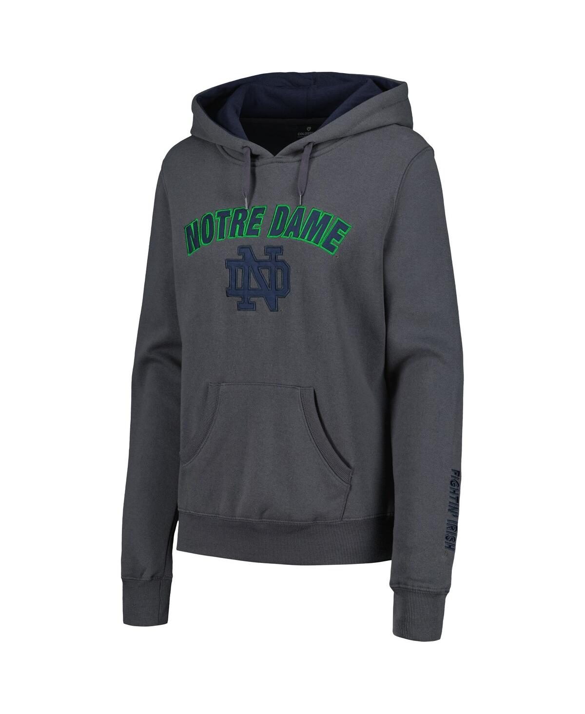 Women's Colosseum Notre Dame Fighting Irish Arch & Logo Pullover Hoodie