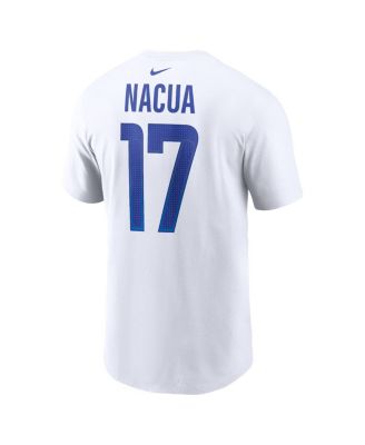 Men's Puka Nacua White Los Angeles Rams Player Name and Number T-shirt