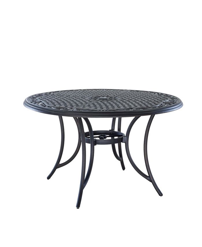 Mondawe 48 Round Aluminum Outdoor Patio Dining Table With Umbrella