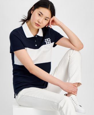 Tommy Hilfiger - Women's Logo Appliqu&eacute; Colorblocked Polo Shirt