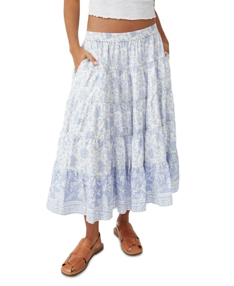 Женские юбки Free People Women's Full Swing Printed Tiered Midi Skirt