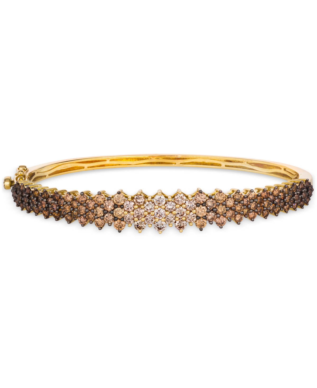 Le Vian Ombre Chocolate Ombre Diamond Cluster Bangle Bracelet (3-1/2 ct. t.w.) in 14k Rose Gold (Also Available or White Gold) - Yellow