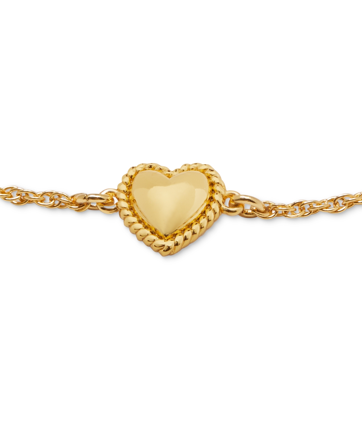 Shop Kate Spade Gold-tone Heart Charm Link Bracelet In Gold.