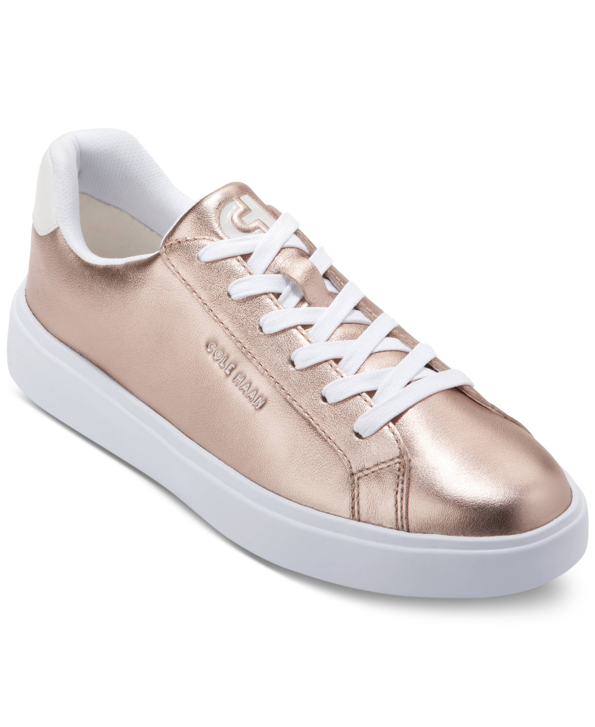 Cole Haan Women's Grand Crosscourt Daily Lace-up Low-top Sneakers In Rose Gold Metallic