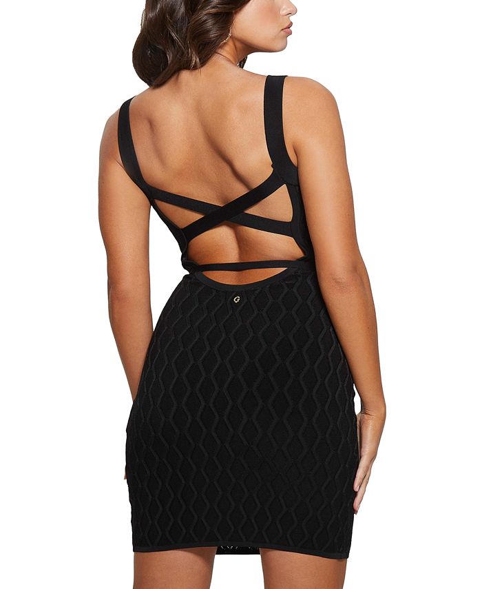 GUESS Women's Genna Mirage Wavy-Rib Bodycon Dress - Macy's
