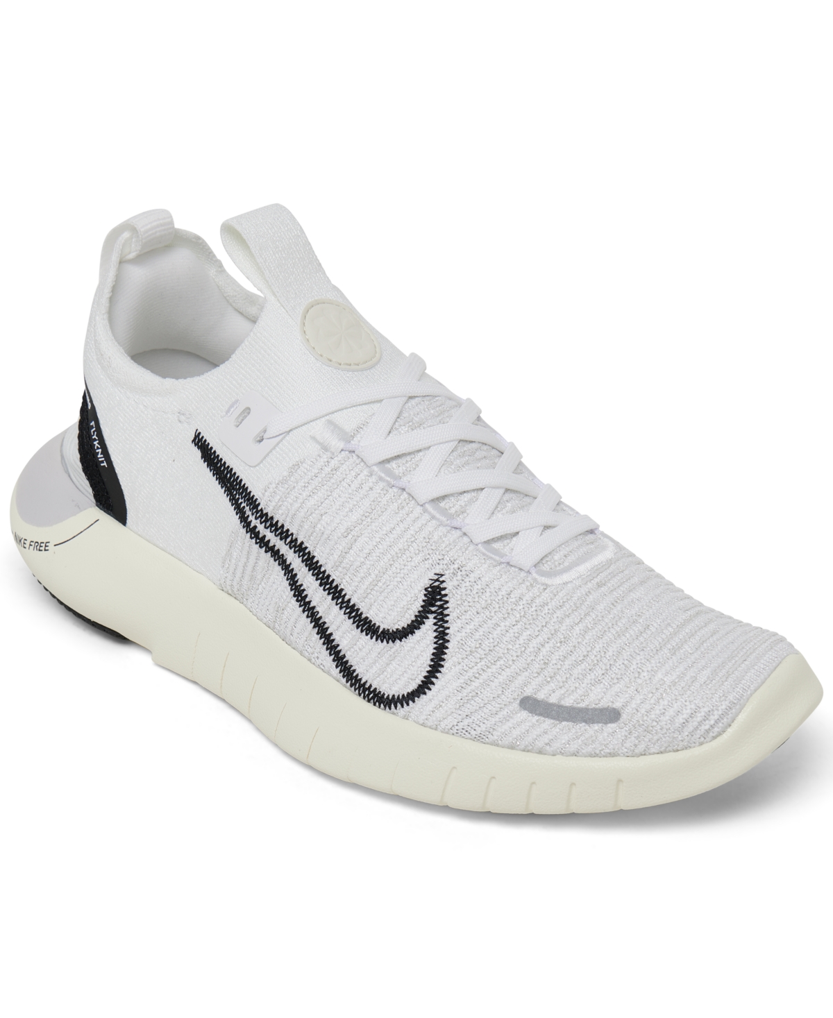 Shop Nike Women's Free Run Flyknit Next Nature Running Sneakers From Finish Line In White,black