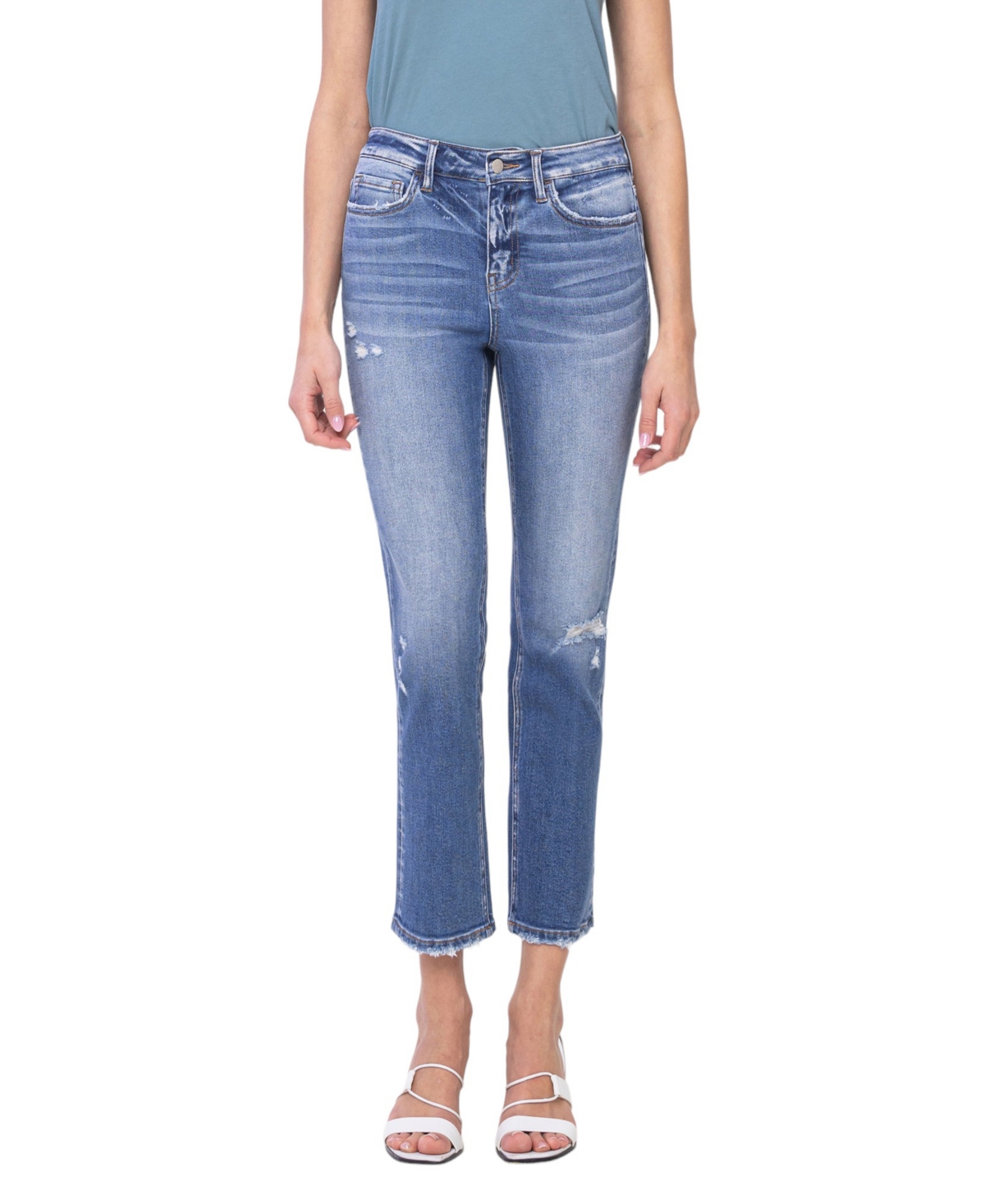 Women's High Rise Slim Straight Jeans - Excellant blue