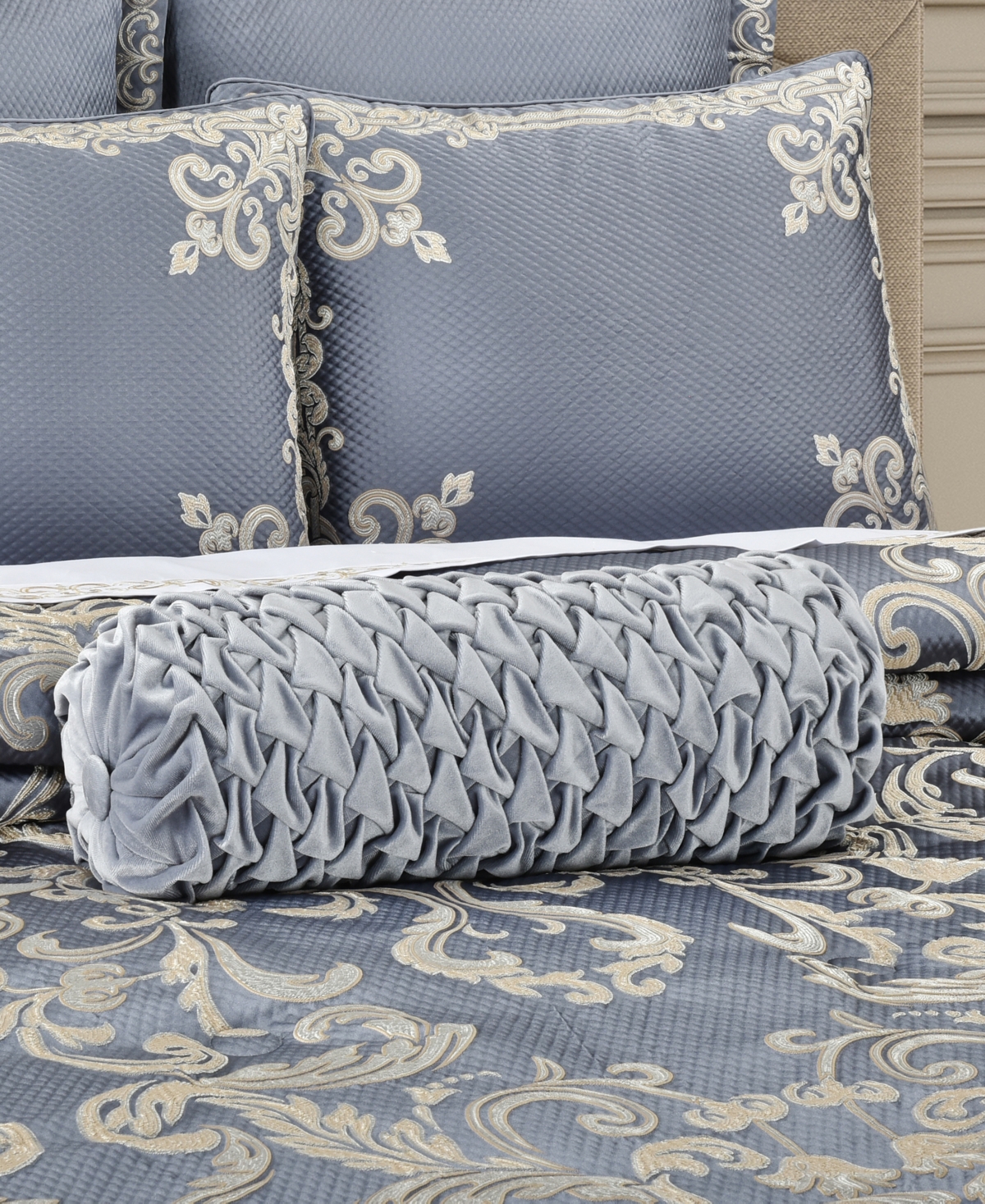 J Queen New York Dicaprio Neck Roll Pillow In Powder Blue