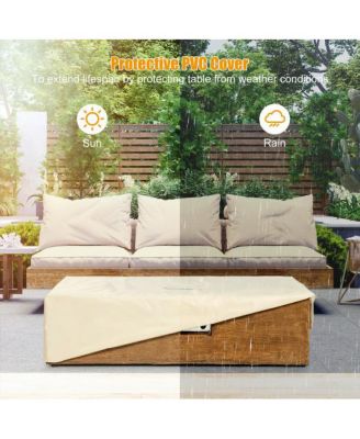 2 Piece Outdoor Propane Fire Pit Table Set