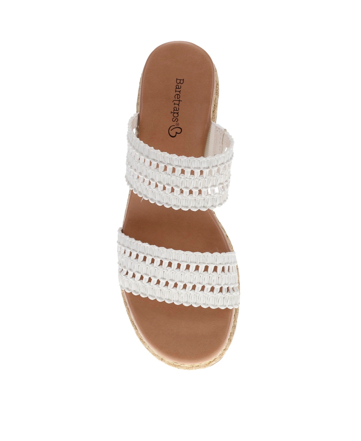 Baretraps Sophie Womens Woven Faux Leather Wedge Sandals In White