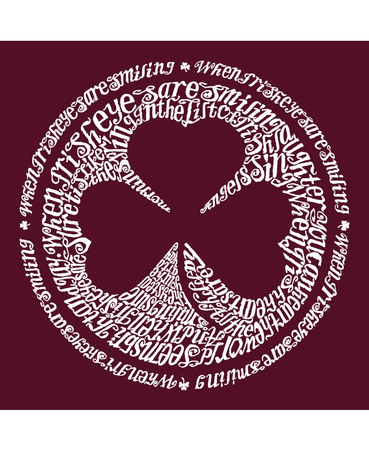 Lyrics To When Irish Eyes Are Smiling - Big Girl's Word Art Crewneck Sweatshirt
