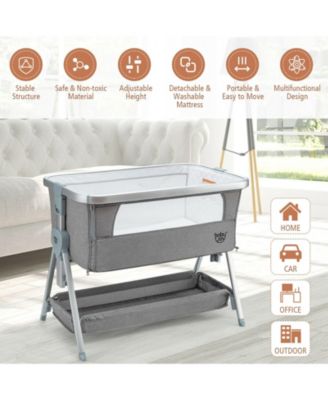 Baby Bed Side Crib Portable Adjustable Infant Travel Sleeper Bassinet