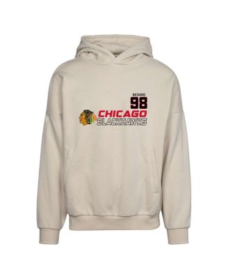 Men's Connor Bedard Cream Chicago Blackhawks Oscar Name and Number Oversized Pullover Hoodie