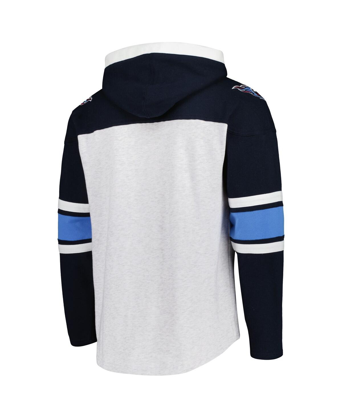 Men's '47 Brand Tennessee TitansGridiron Lace-Up Pullover Hoodie - Heather Gray