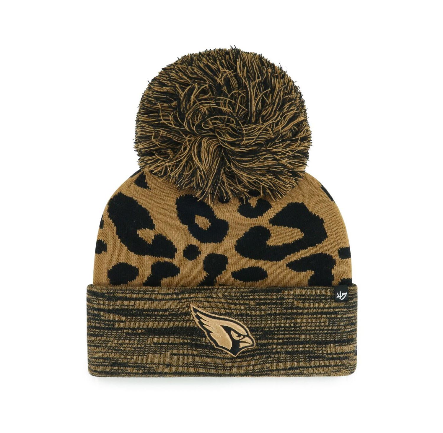 Women's Brown Arizona Cardinals Rosette Cuffed Knit Hat with Pom