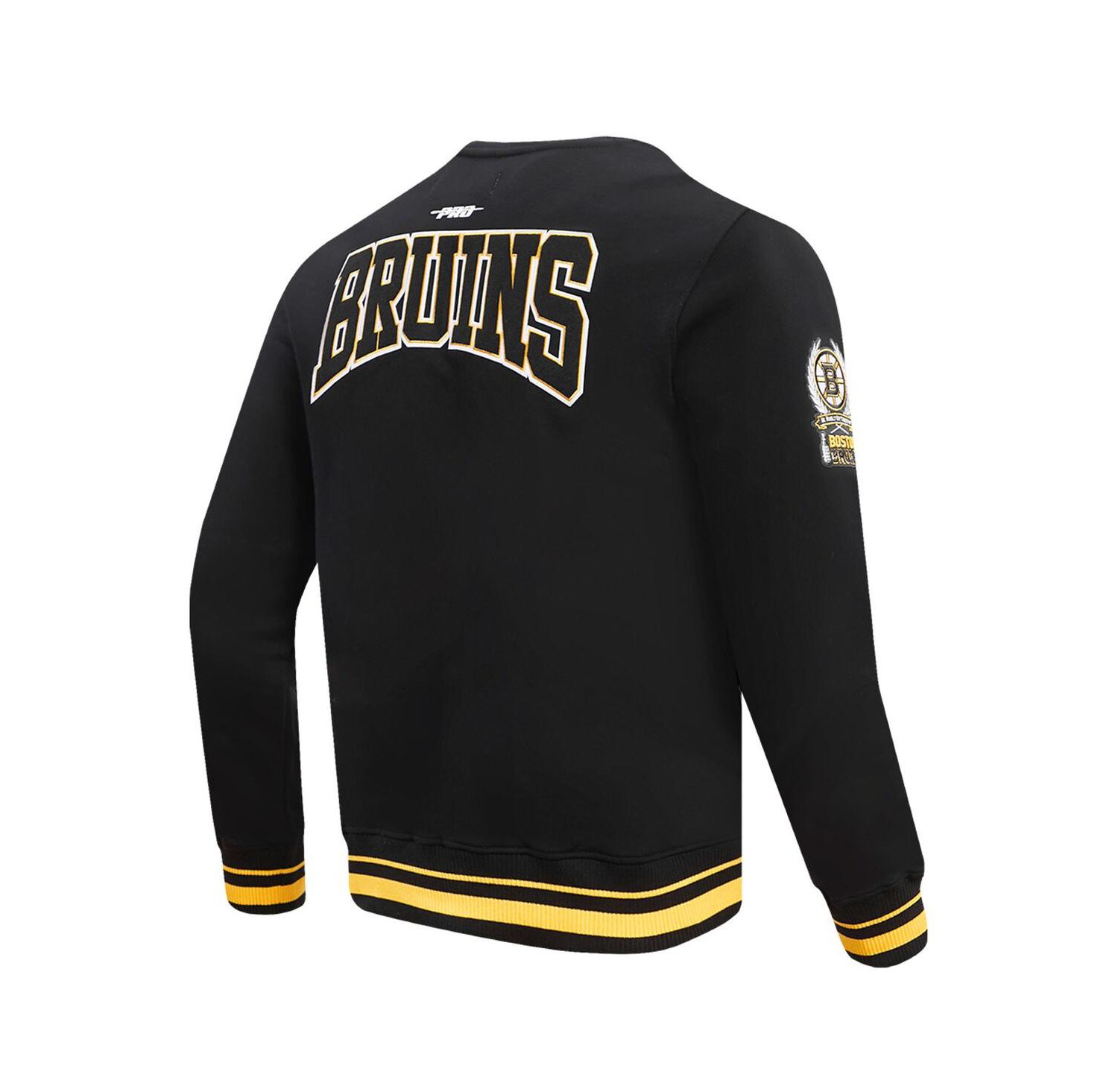 Men's Black Boston Bruins Crest Emblem Pullover Sweatshirt