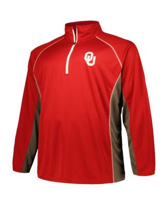 Men's Crimson Oklahoma Sooners Big and Tall Quarter-Zip Raglan Jacket