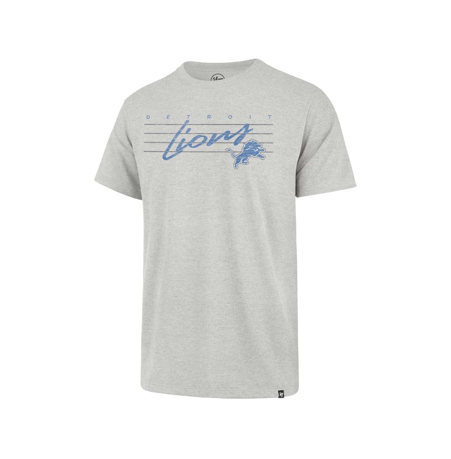 Мужская футболка '47 Brand Gray Distressed Detroit Lions Downburst Franklin — фото 3