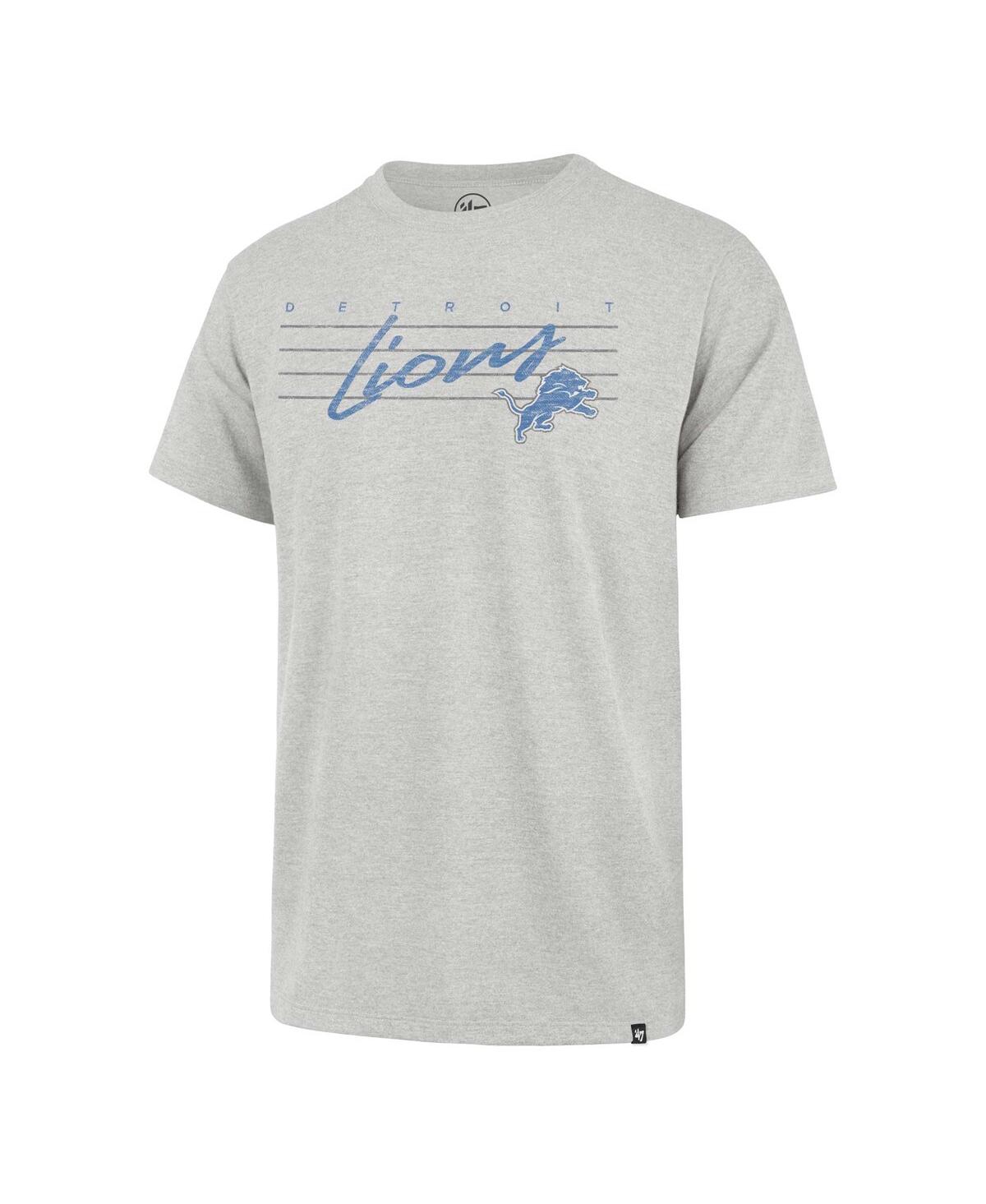 Men's '47 BrandDistressed Detroit Lions Downburst Franklin T-shirt - Gray