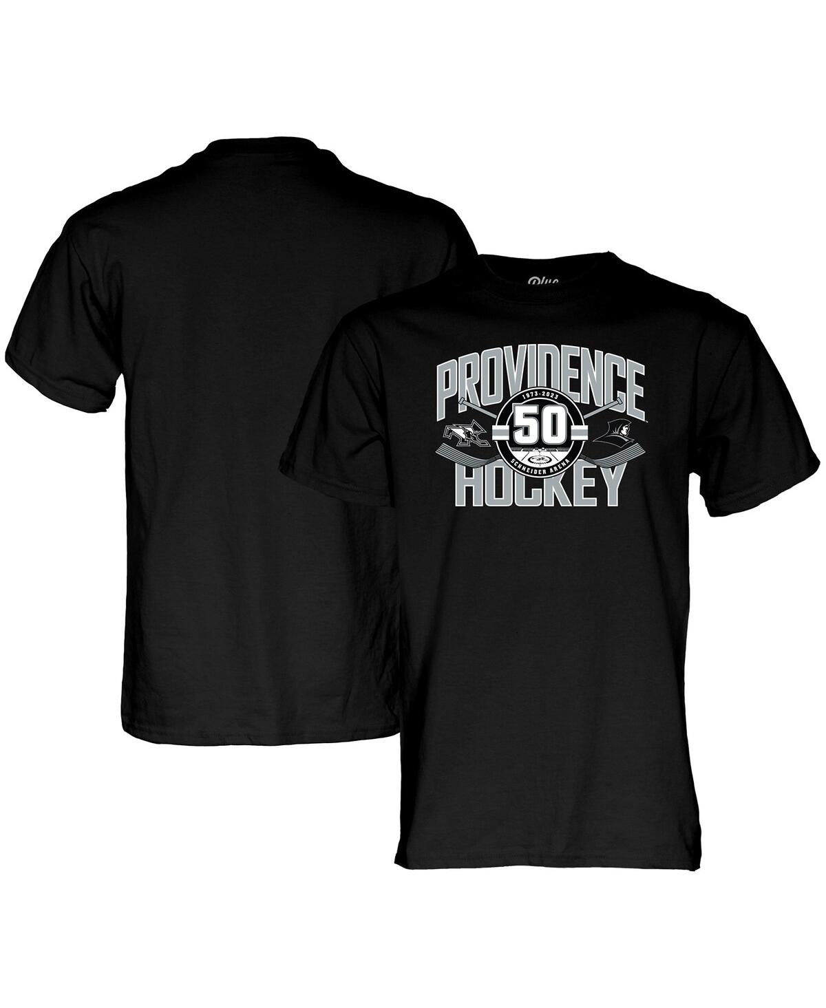 Men's and Women's Blue 84 Black Providence Friars 50th Anniversary Hockey T-shirt - Black