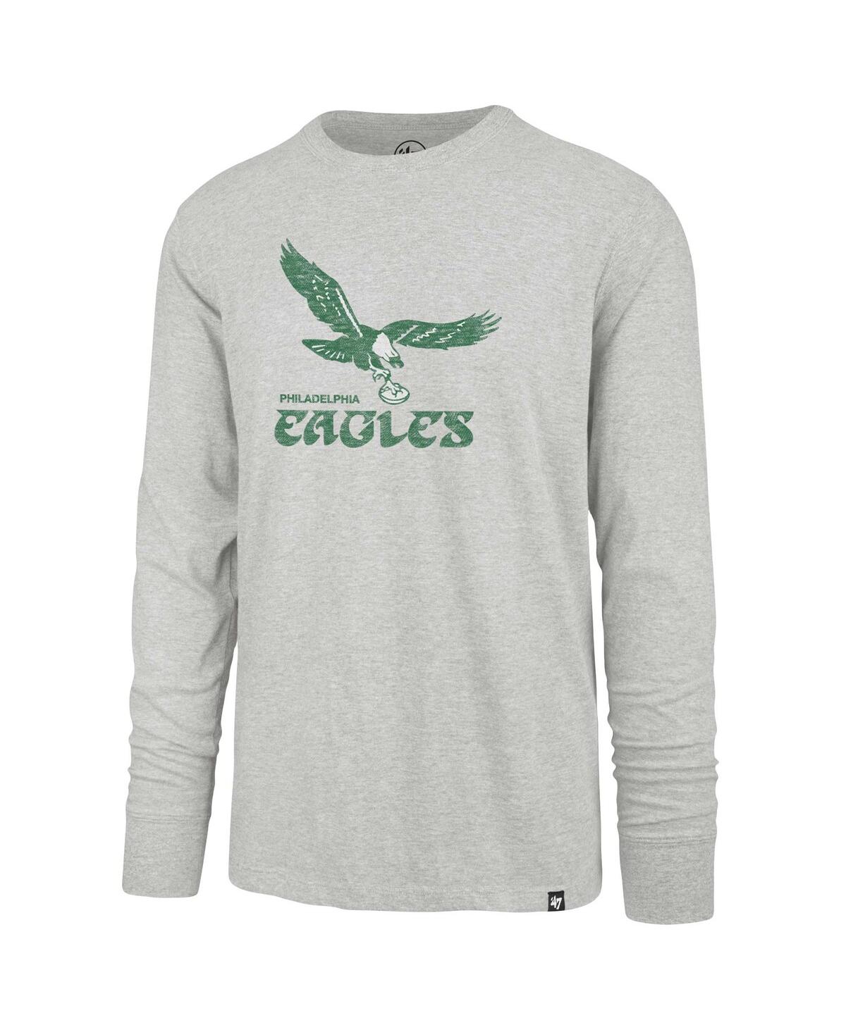 Men's '47 BrandDistressed Philadelphia Eagles Premier Franklin Long Sleeve T-shirt - Gray
