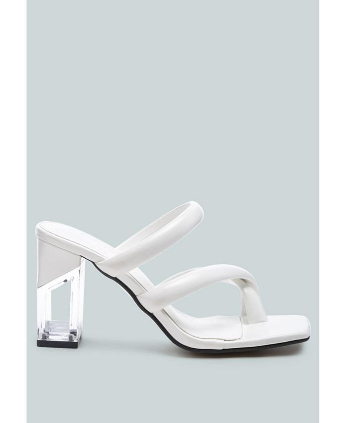 London Rag Erised Clear Block Heel Cross Strap Sandals Macy s