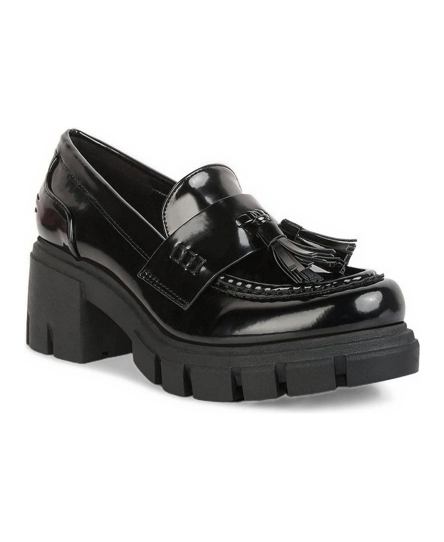 Женские туфли London Rag Jonah Platform Loafer, цвет: Чёрная искусственная кожа — фото 8
