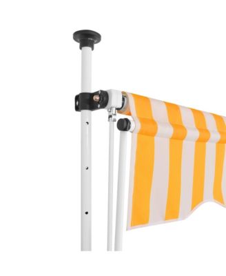 Manual Retractable Awning 98.4" Orange and White Stripes