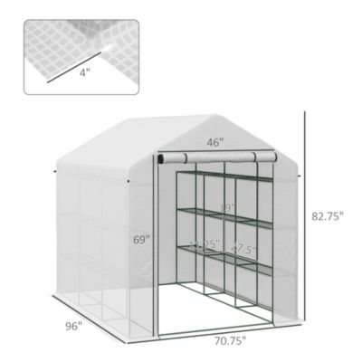 Walk-in house, 18 Shelves, 95.25" x 70.75" x 82.75",
