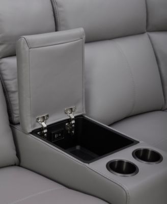 Addyson 117" 6-Pc. Leather Sectional with 2 Zero Gravity Recliners with Power Headrests and 1 Console, Created for Macy's