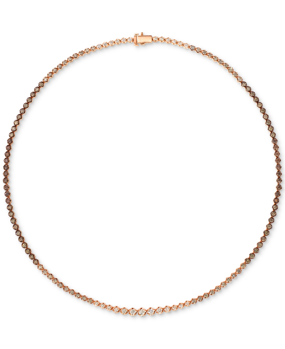 Le Vian Ombre Chocolate Ombre Diamond 18" Tennis Necklace (5-1/2 Ct. T.w.) In 14k Rose Gold In K Strawberry Gold Necklace