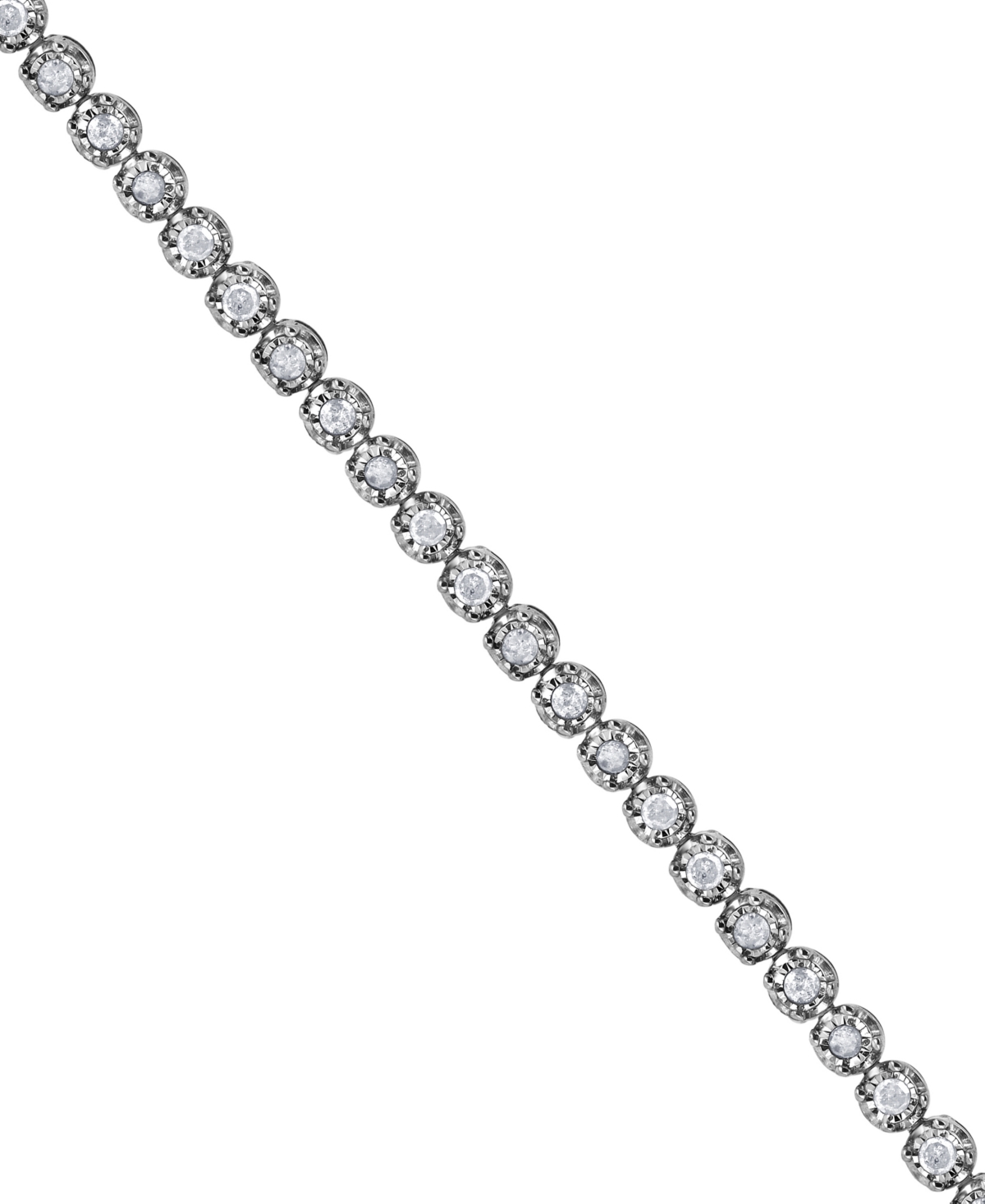 Shop Macy's Diamond Tennis Bracelet (1 Ct. T.w.) In 10k White Gold