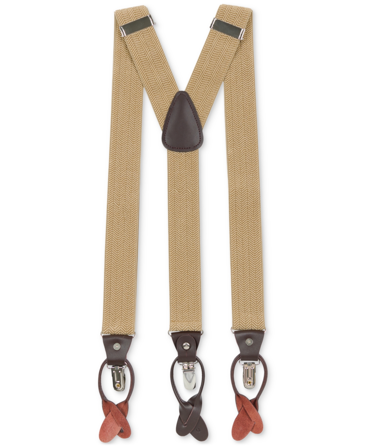 Men's Herringbone Suspenders - Khaki
