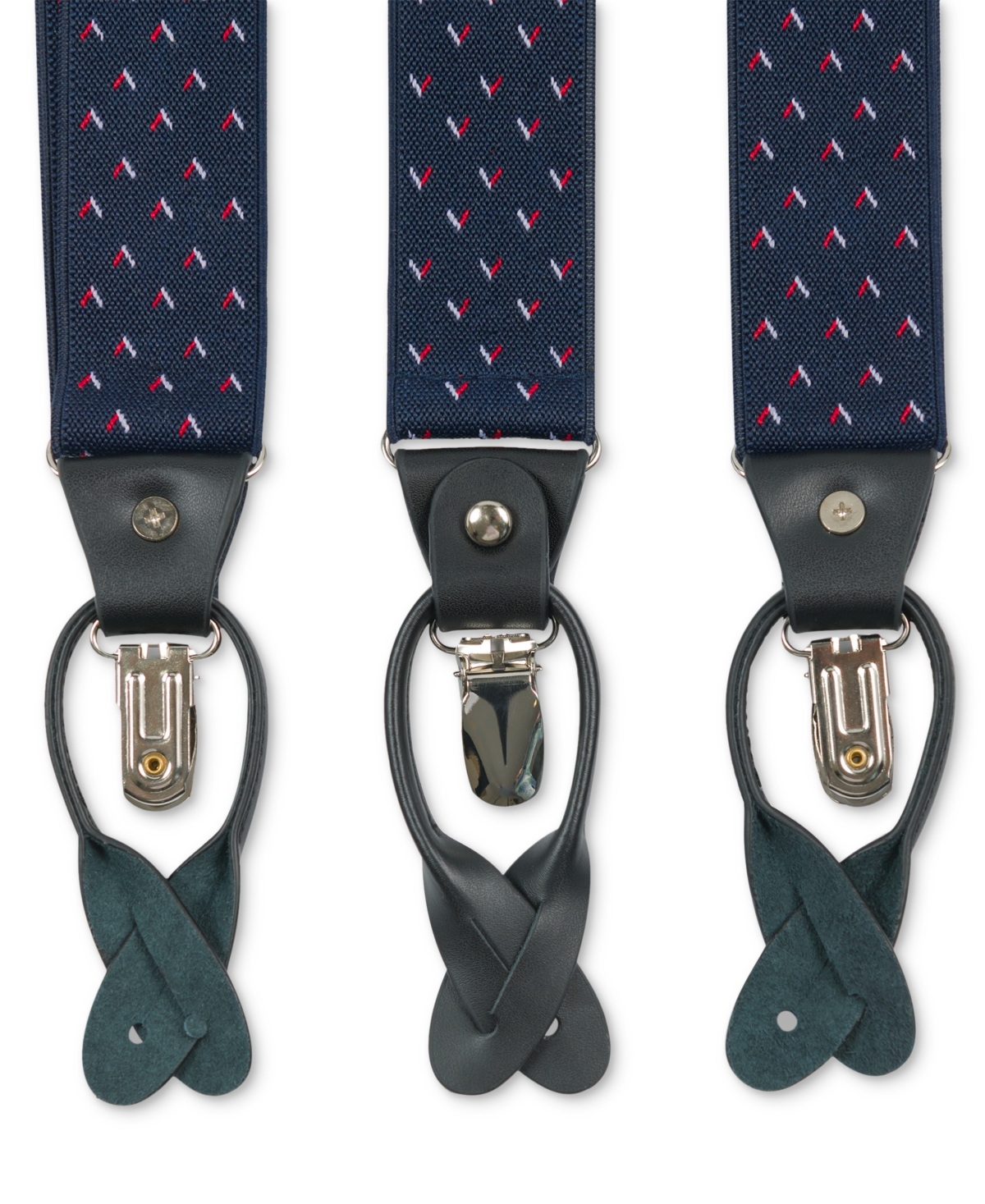 Shop Construct Men's Geometric Print Suspenders In Navy