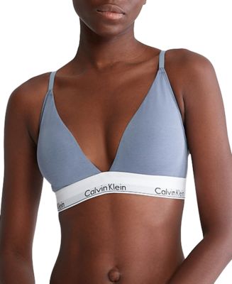 NWT CALVIN KLEIN LIGHTLY LINED TRIANGLE CHARCOAL BRALETTE BRA QP2397Y S $26