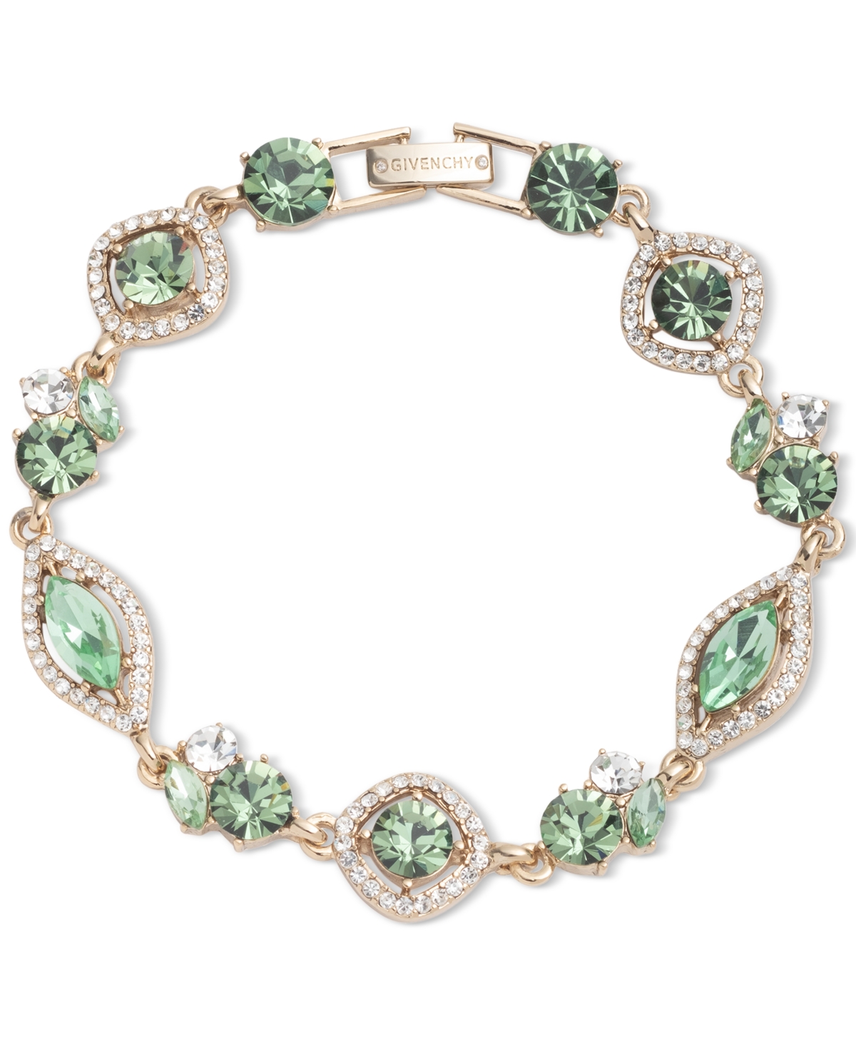 Shop Givenchy Mixed Crystal Cluster & Orbital Flex Bracelet In Lt,pas Grn
