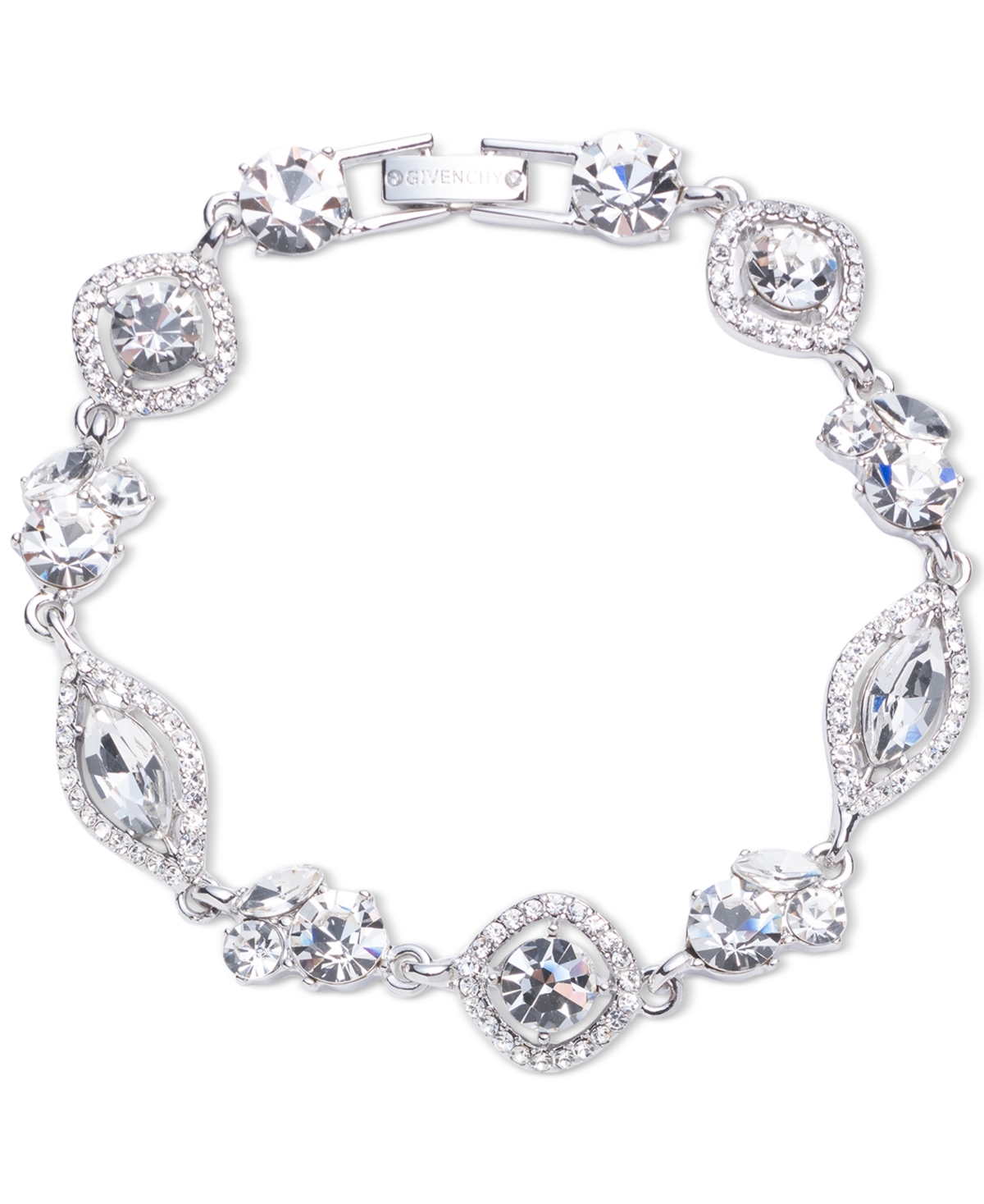 Shop Givenchy Mixed Crystal Cluster & Orbital Flex Bracelet In White