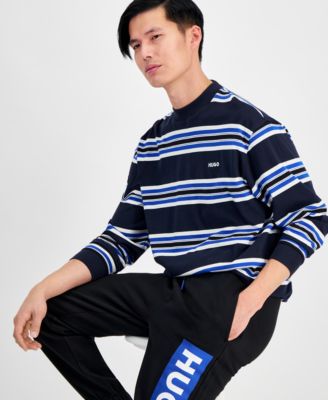 Hugo Boss - Men's Nirloni 10259908 01 Oversized-Fit Stripe Long-Sleeve T-Shirt