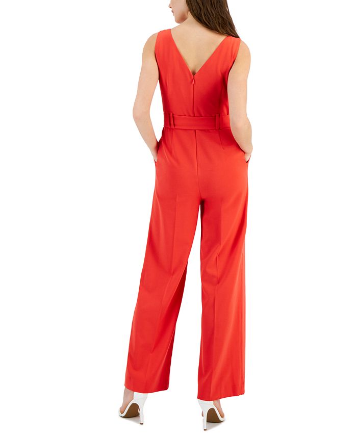 Tahari ASL Women's Sleeveless Crepe Jumpsuit Macy's