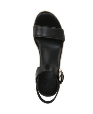 Open Round Toe Buckle Wedge Sandals