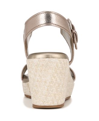 Open Round Toe Buckle Wedge Sandals