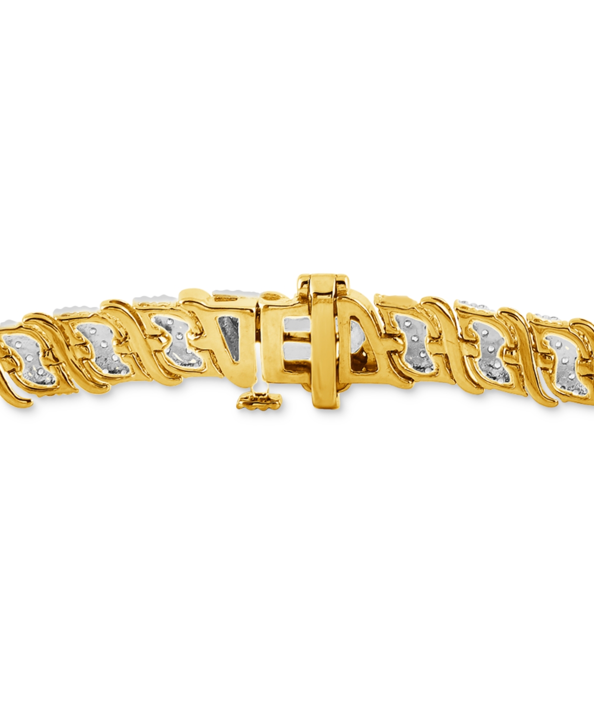 Shop Macy's Diamond Pave S Link Bracelet (3 Ct. T.w.) In 10k Gold In Yellow Gold