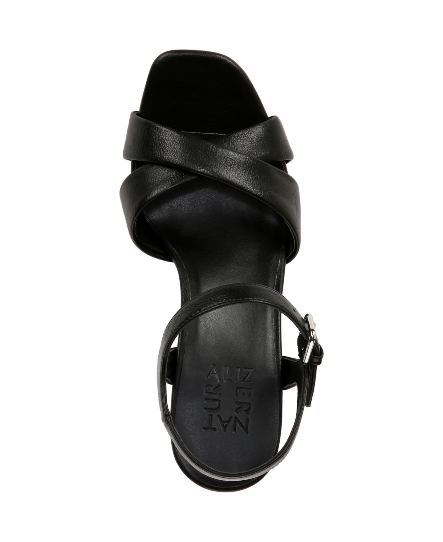 Женские сандалии Naturalizer Morgan Open Square Toe Platform Dress Sandals, цвет: Чёрная искусственная кожа — фото 4