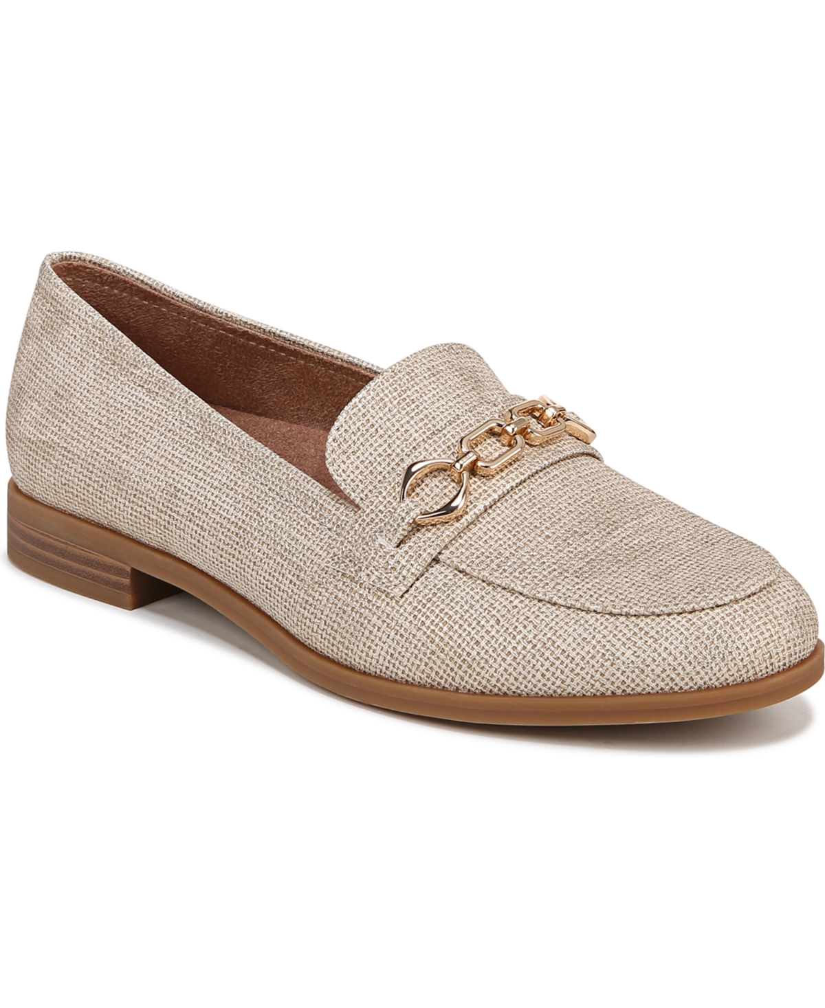Naturalizer Mariana Loafers In Natural Metallic Linen