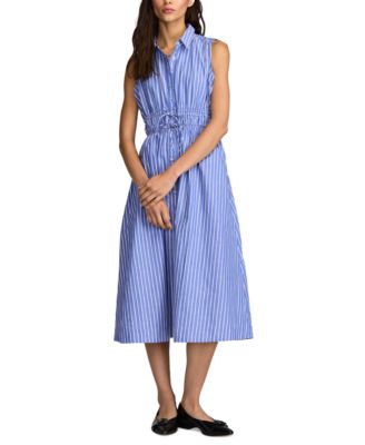 Lucky Brand Women s Striped Cotton Cinched Waist Shirtdress Macy s