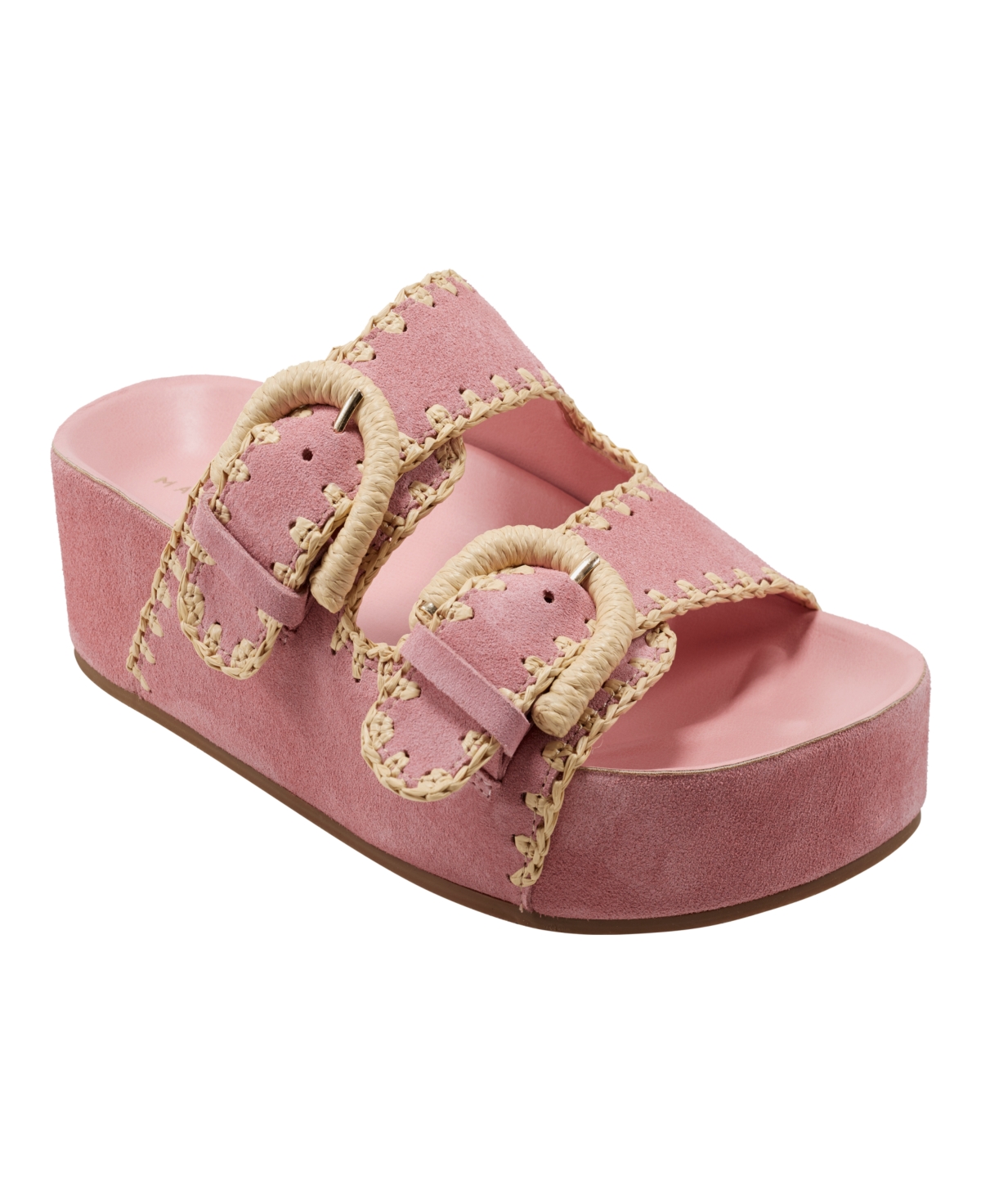 Shop Marc Fisher Ltd Women's Solea Open-toe Casual Sandals In Pink Leather,natural
