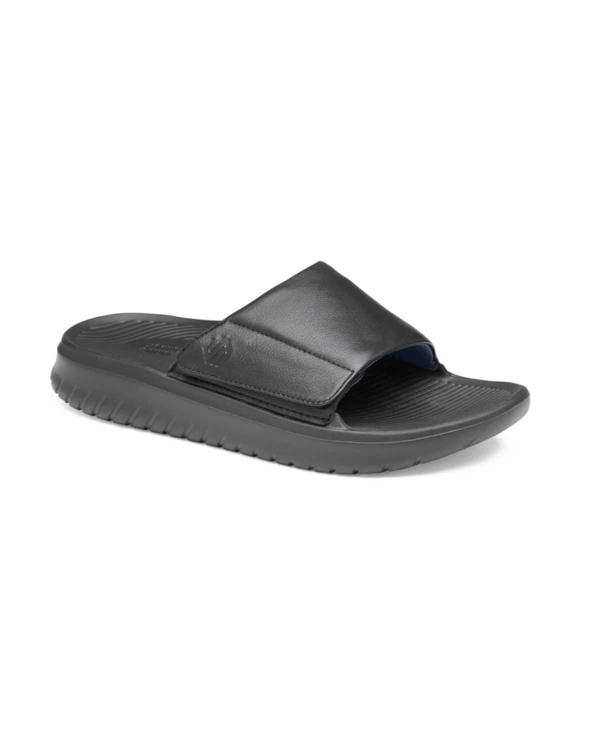 Shop Johnston & Murphy Men's Oasis Slide Sandals In Black Full Grain