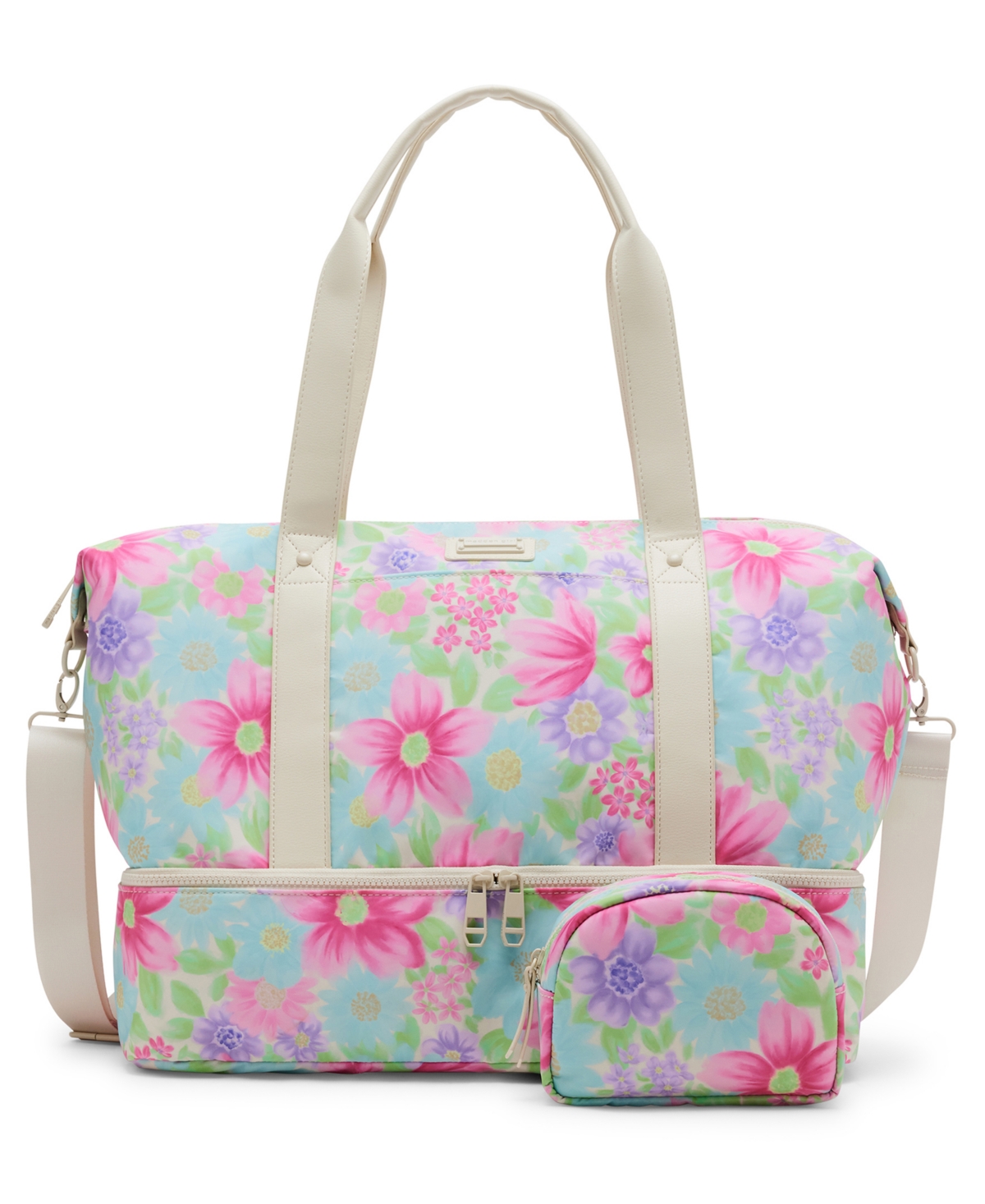 Madden Girl Katy Nylon Weekender With Pouch In Pastel Floral