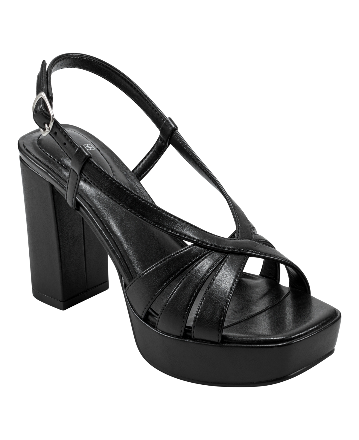 Shop Bandolino Women's Brie Platform Strappy Slingback Dress Sandals In Black